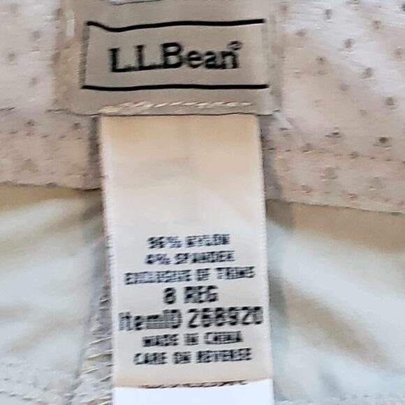 LL Bean Pants Crop Womens Size 8 Straight Leg Outdoor Hiking Capri Khaki - Picture 8 of 10